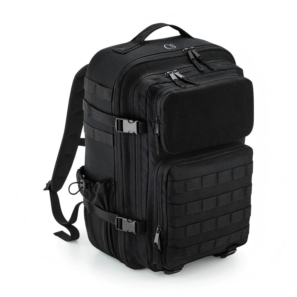 Specialized black B2B custom backpack in product catalog
