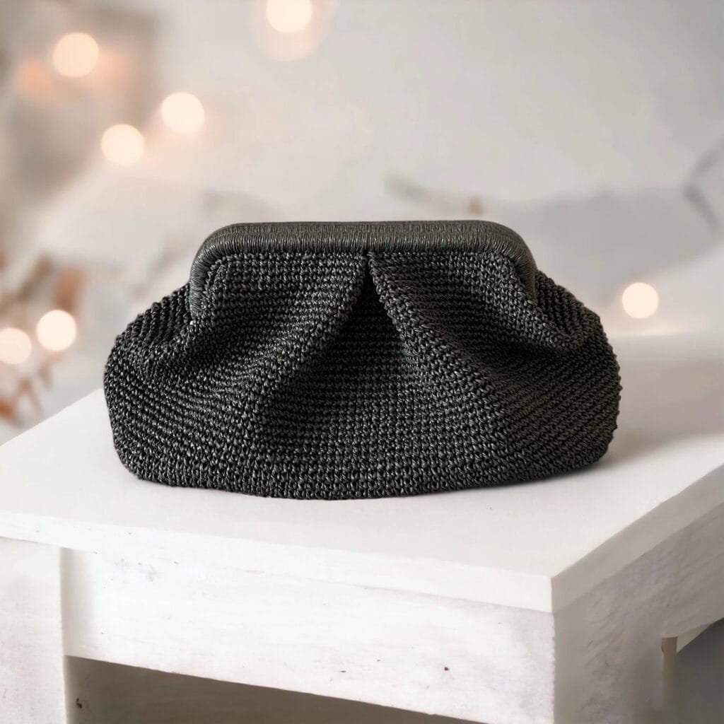 Black woven custom clutch bag from B2B manufacturer