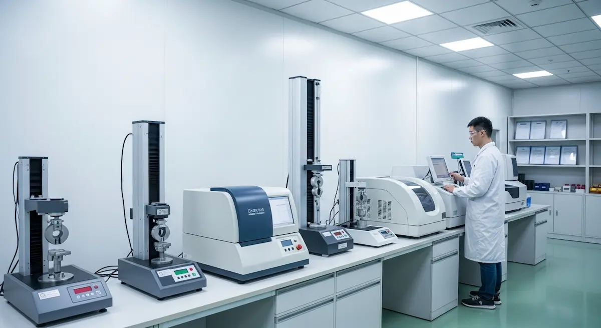 A professional physical testing laboratory at TIMMY factory ensuring bag durability.