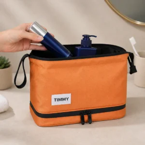 Double Layer Steel Wire Toiletry Cosmetic Bag Women