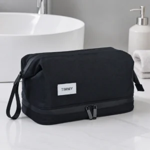 Double Layer Steel Wire Toiletry Cosmetic Bag Women