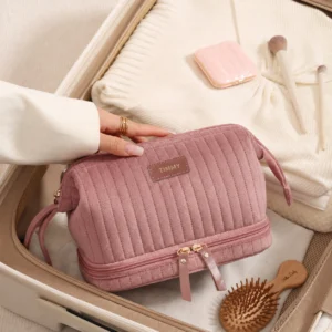 Dutch Velvet Double-Layer Quilted Women Cosmetic Bag
