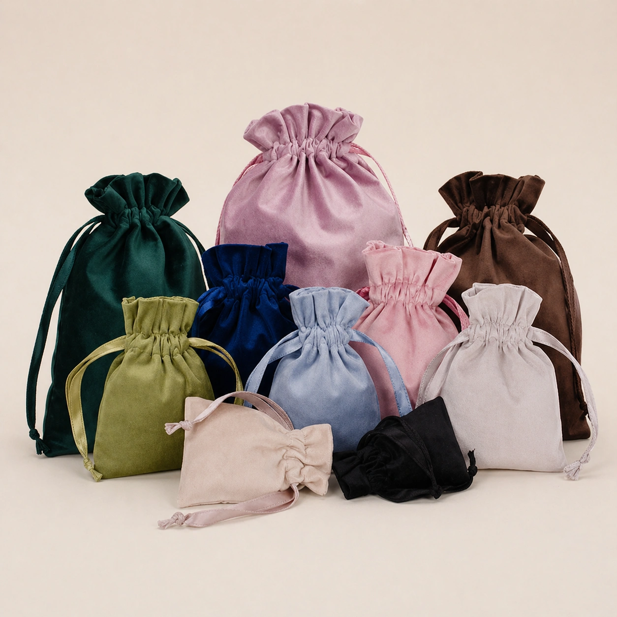 Eco-Friendly Cotton Canvas Women Drawstring Pouch Set