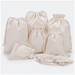 Eco-Friendly Cotton Canvas Women Drawstring Pouch Set