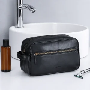 Handheld Leather Women Toiletry Bag