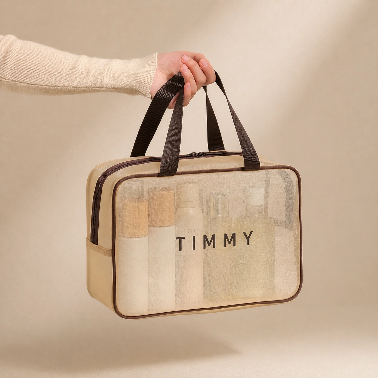 Large Mesh Bow Storage & Travel Toiletry Bag