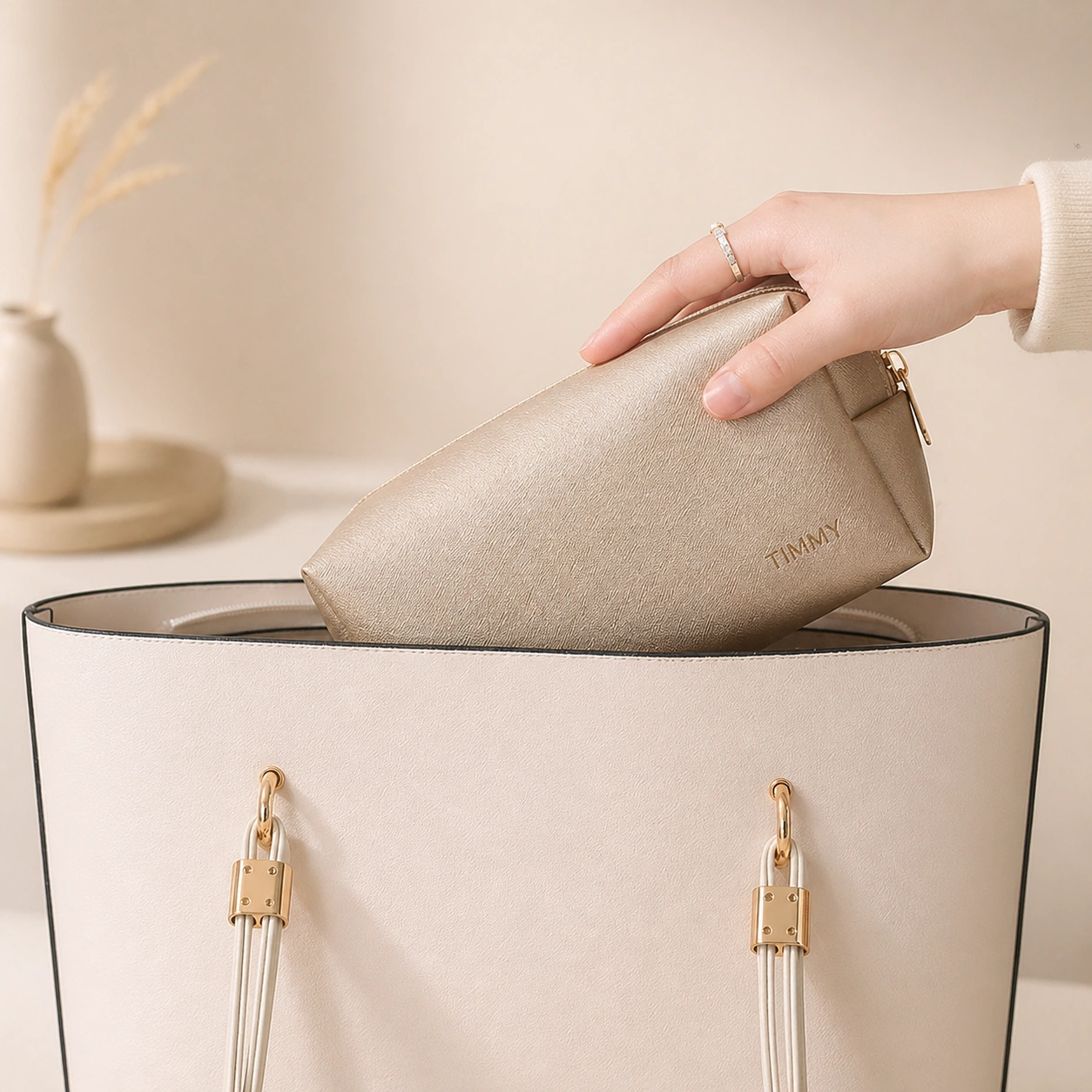Plain Women Cosmetic Bag
