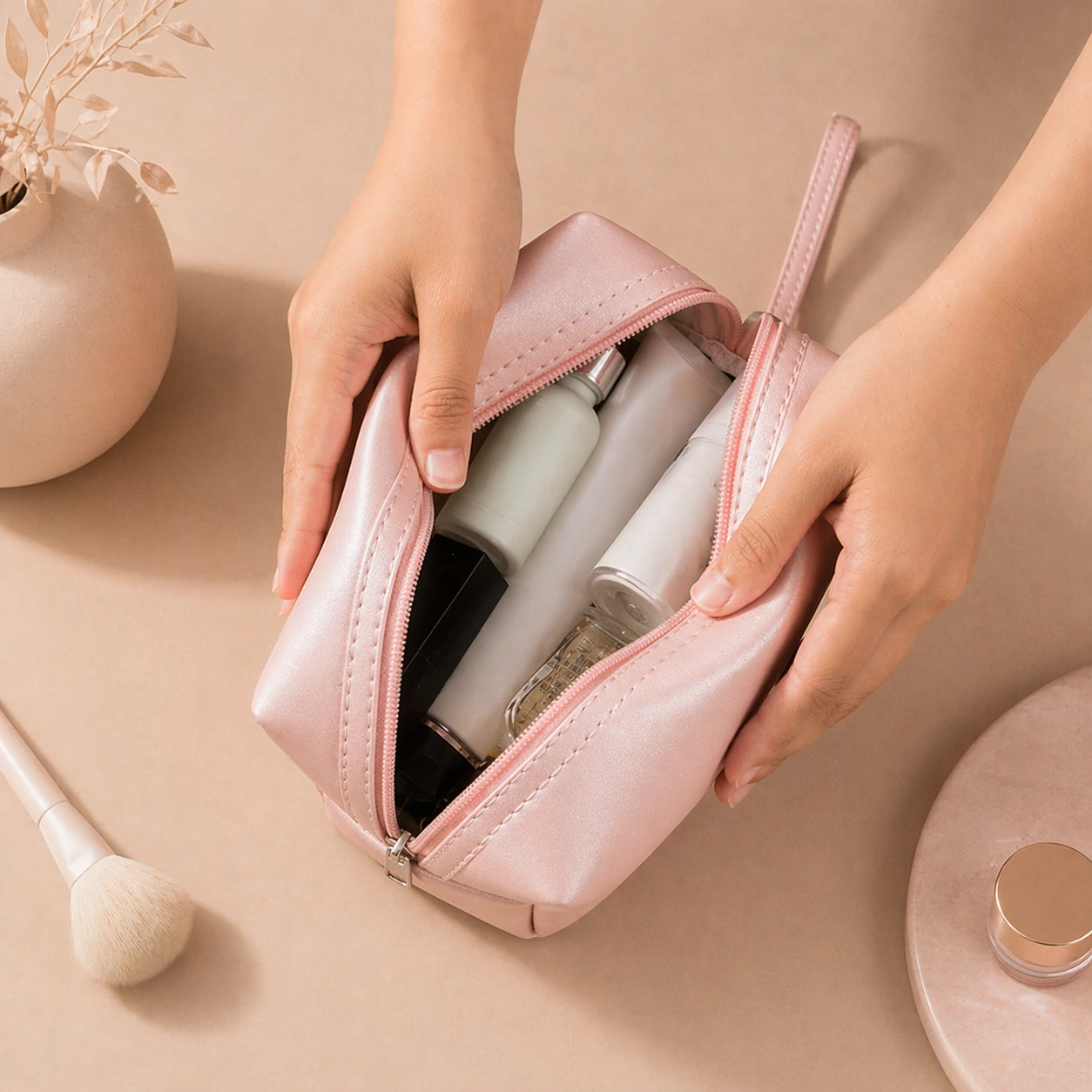 Portable Cartoon Women Cosmetic Storage Bag Set