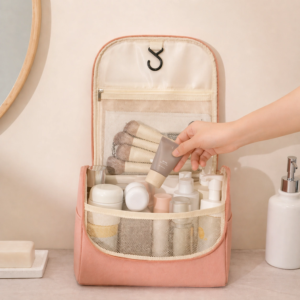 Qingfeng Hanging Toiletry Cosmetic Bag Women