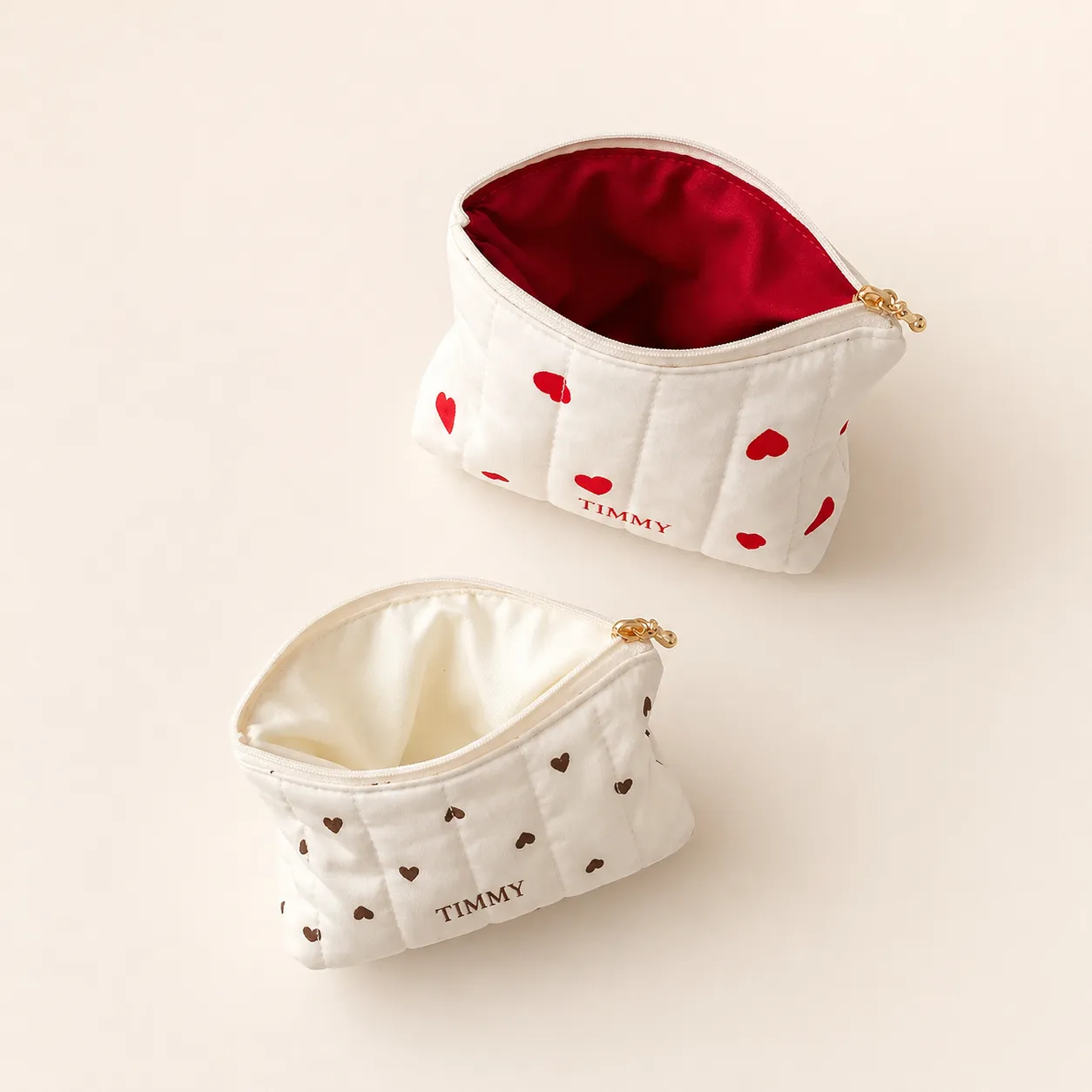 Quilted Polka Dot Makeup Bag