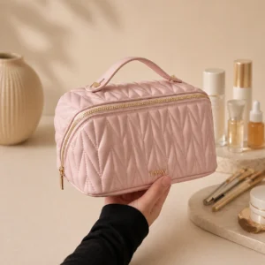 Quilted Women Handheld Cosmetic Case
