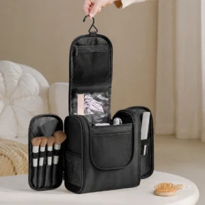 RPET Recycled Double Opening Toiletry Cosmetic Bag Women