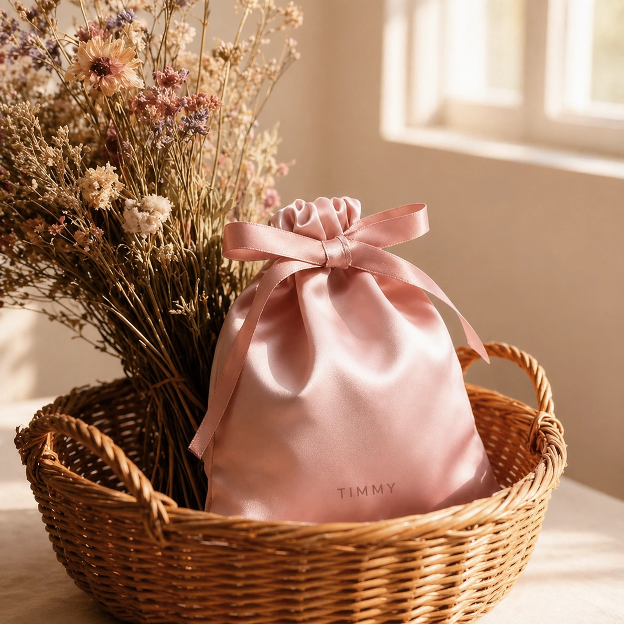 Satin Women Drawstring Storage Pouch