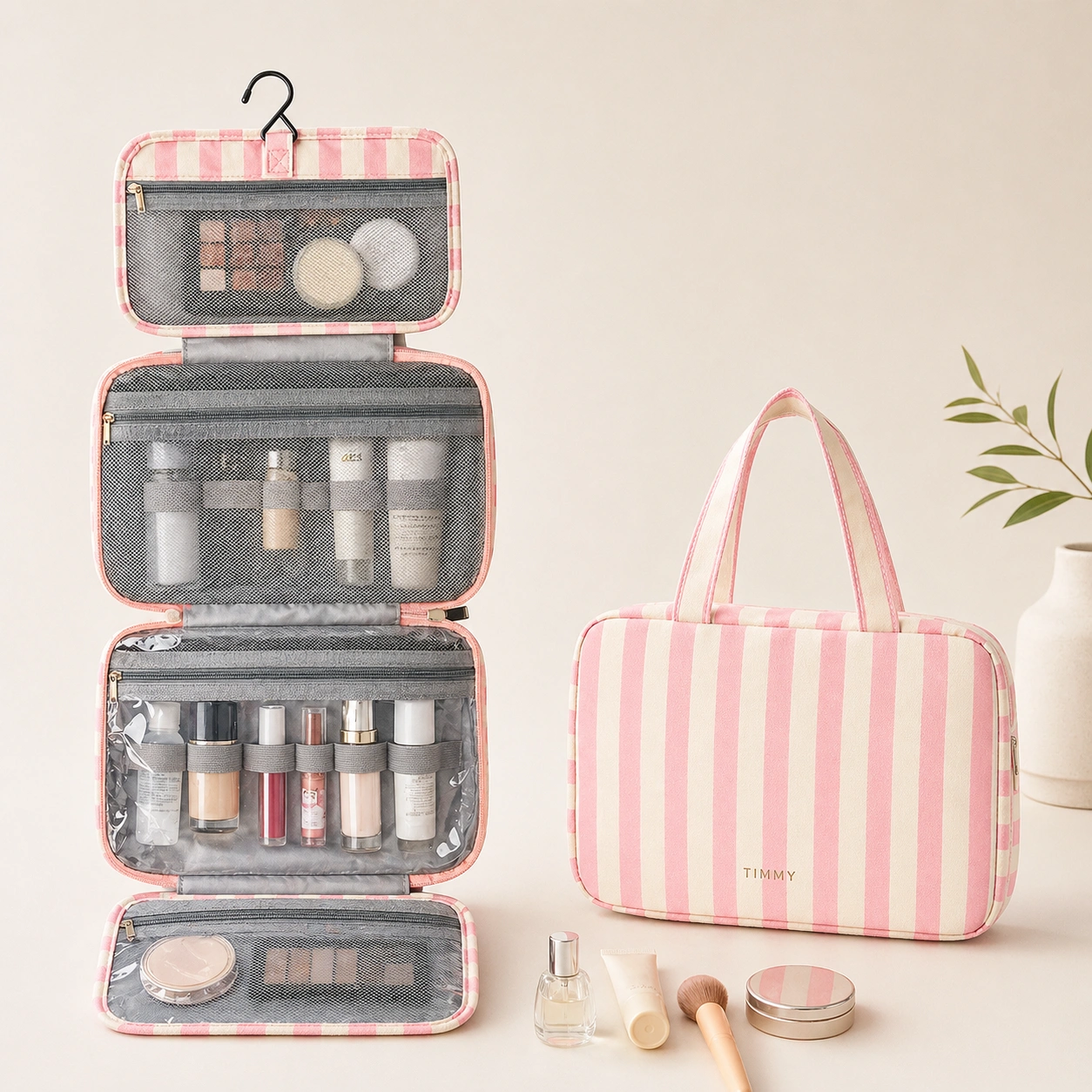 Striped Women Cosmetic Storage Bag