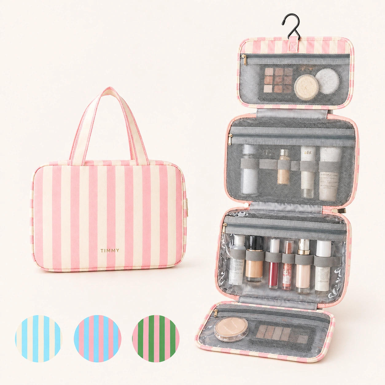 Striped Women Cosmetic Storage Bag