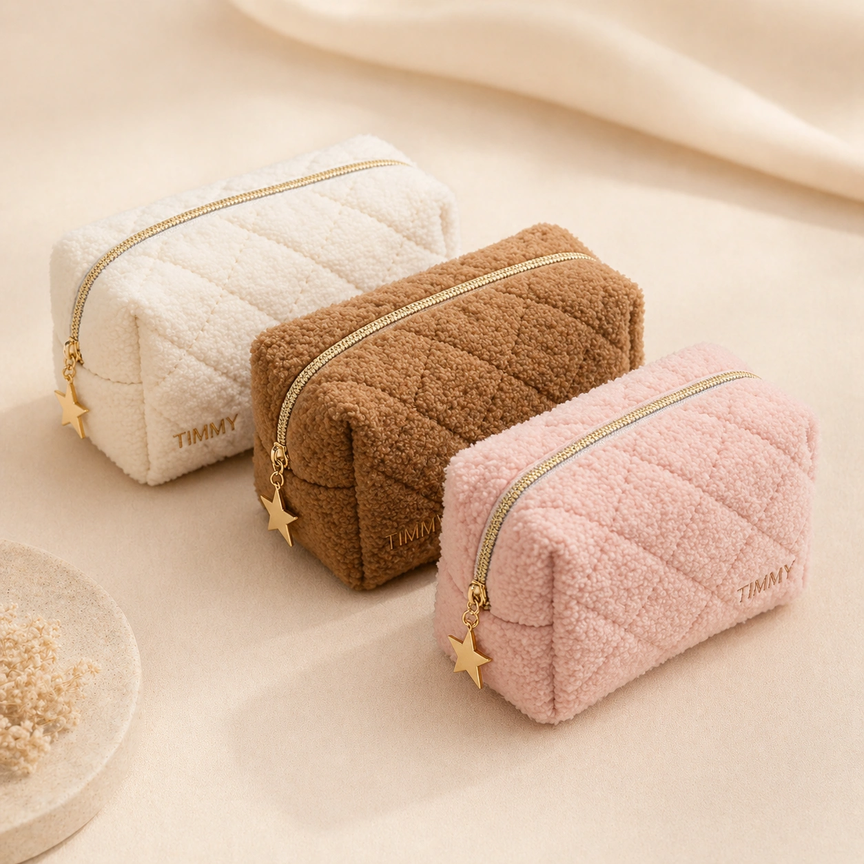 Plaid Women Makeup Bag Set