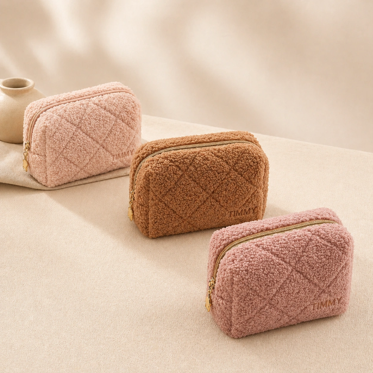 Plaid Women Makeup Bag Set
