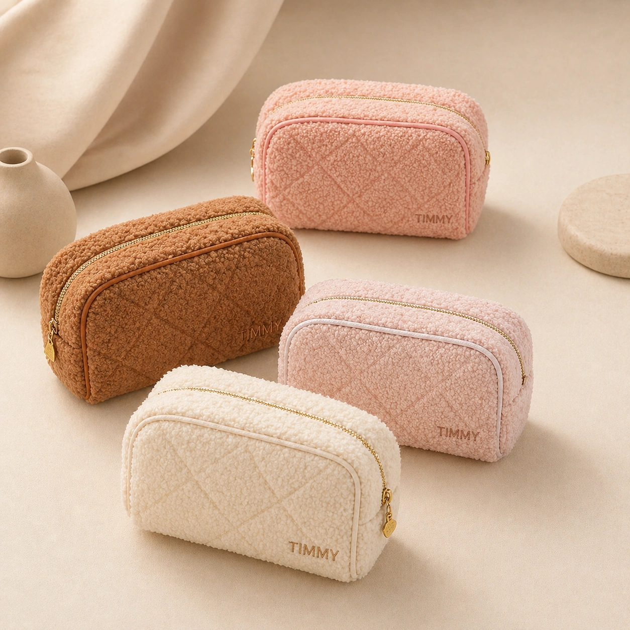 Plaid Women Makeup Bag Set