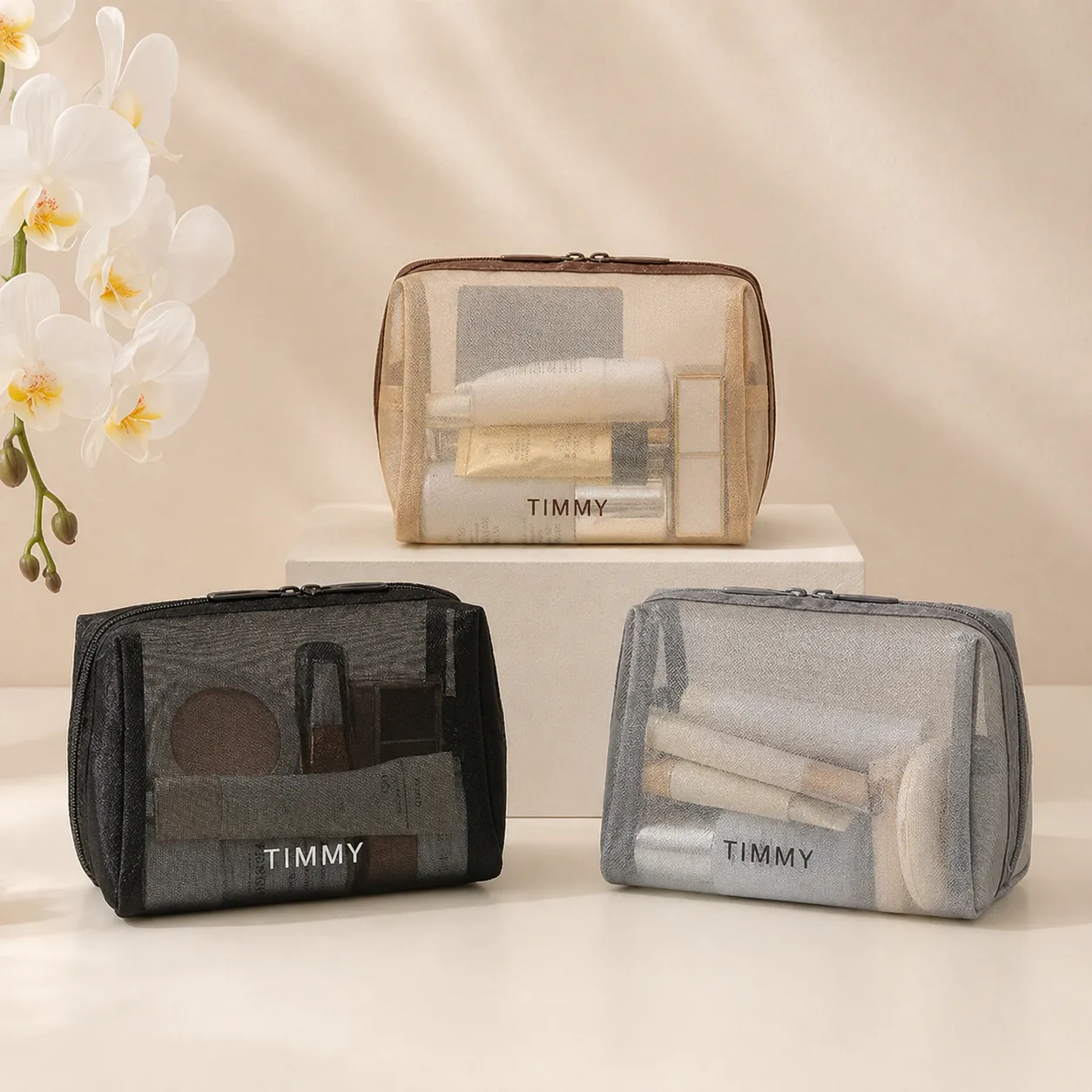 Mesh Octagonal Makeup Bag