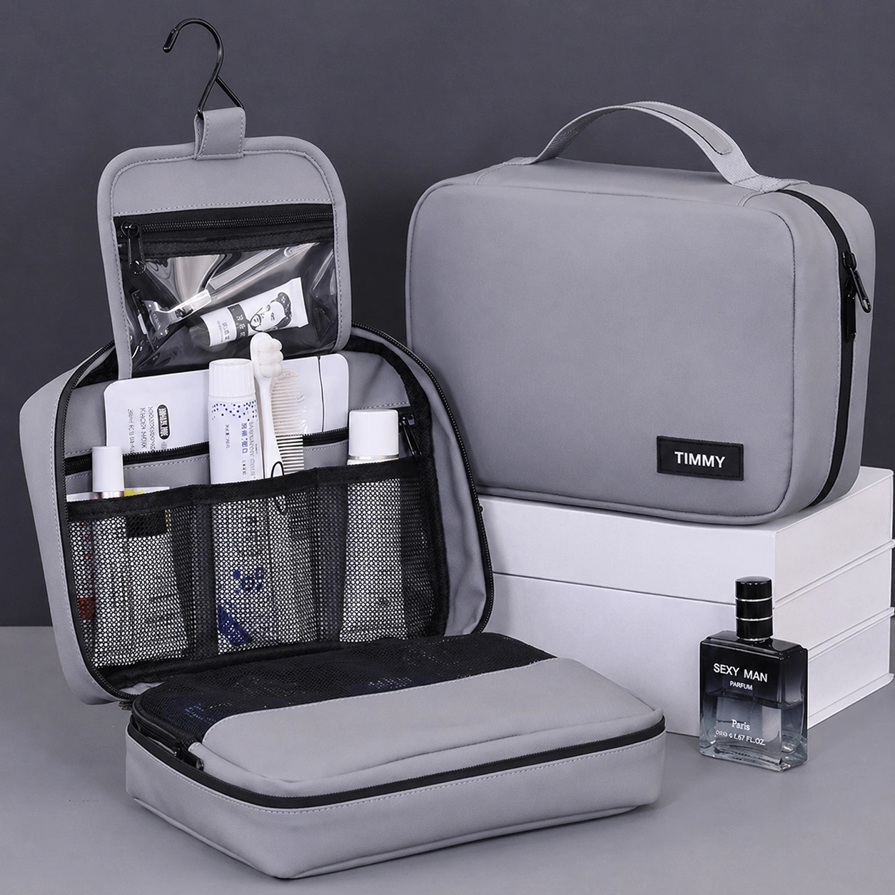 Tri-fold Hanging Hook Toiletry Bag