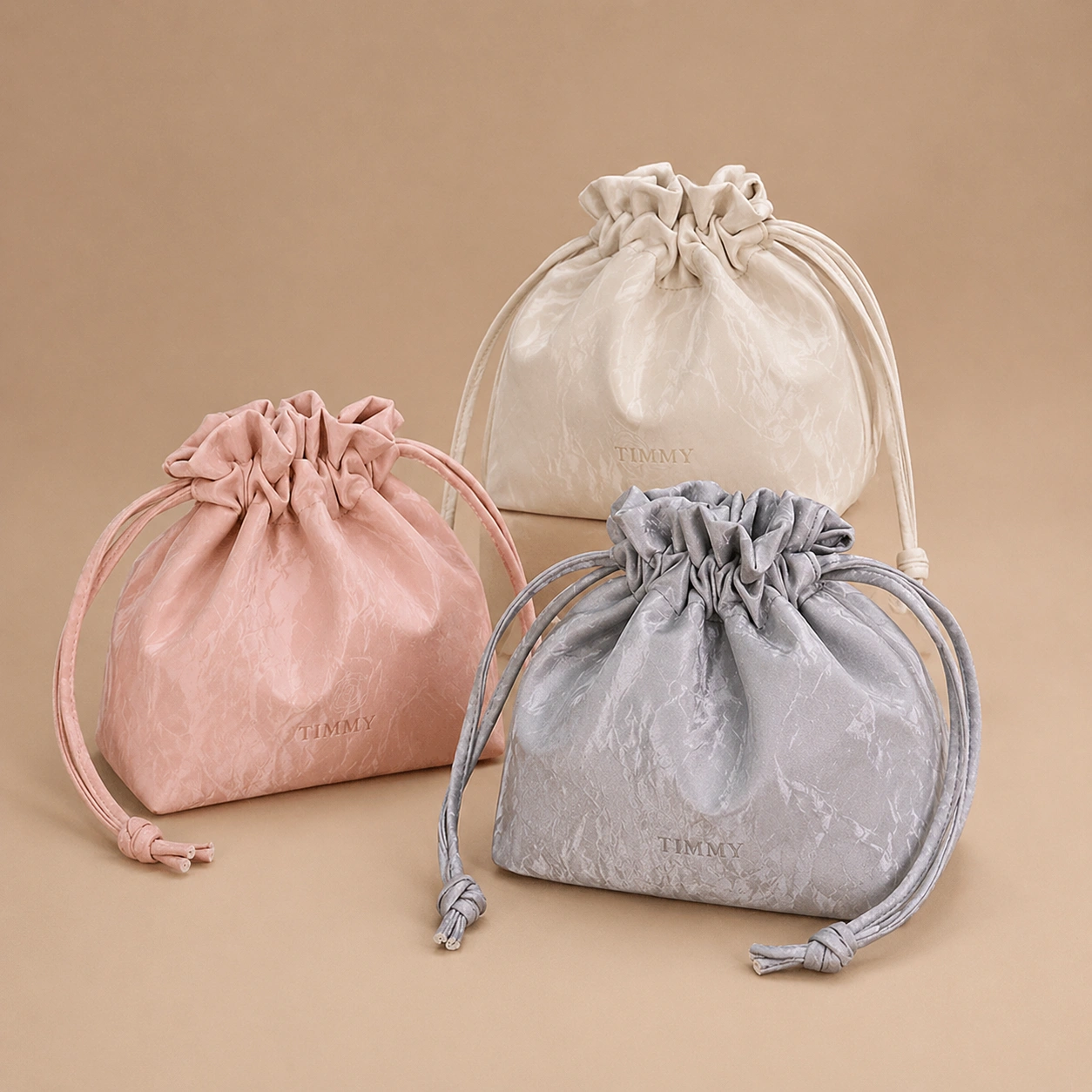 Velvet Quicksand Women Drawstring Cosmetic Pouch