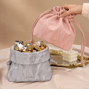 PU leather drawstring cosmetic pouch