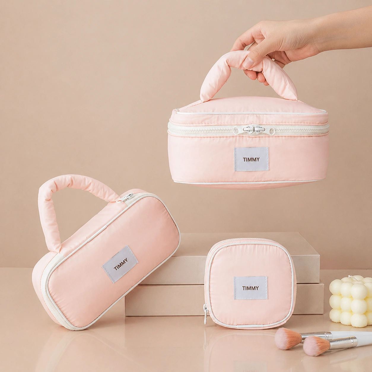 Women Nylon Cosmetic Bag Set