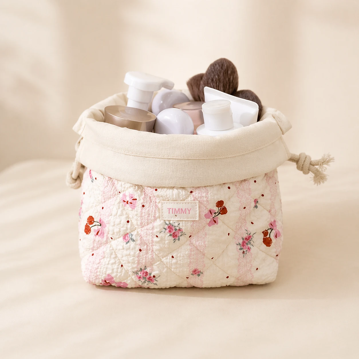 Women Printed Drawstring Cosmetic Storage Bag