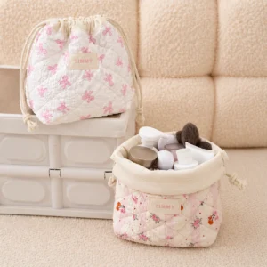 Women Printed Drawstring Cosmetic Storage Bag