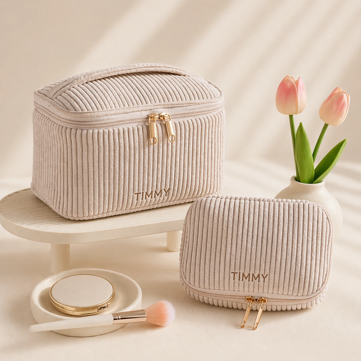 Women Square Bucket Cosmetic Bag