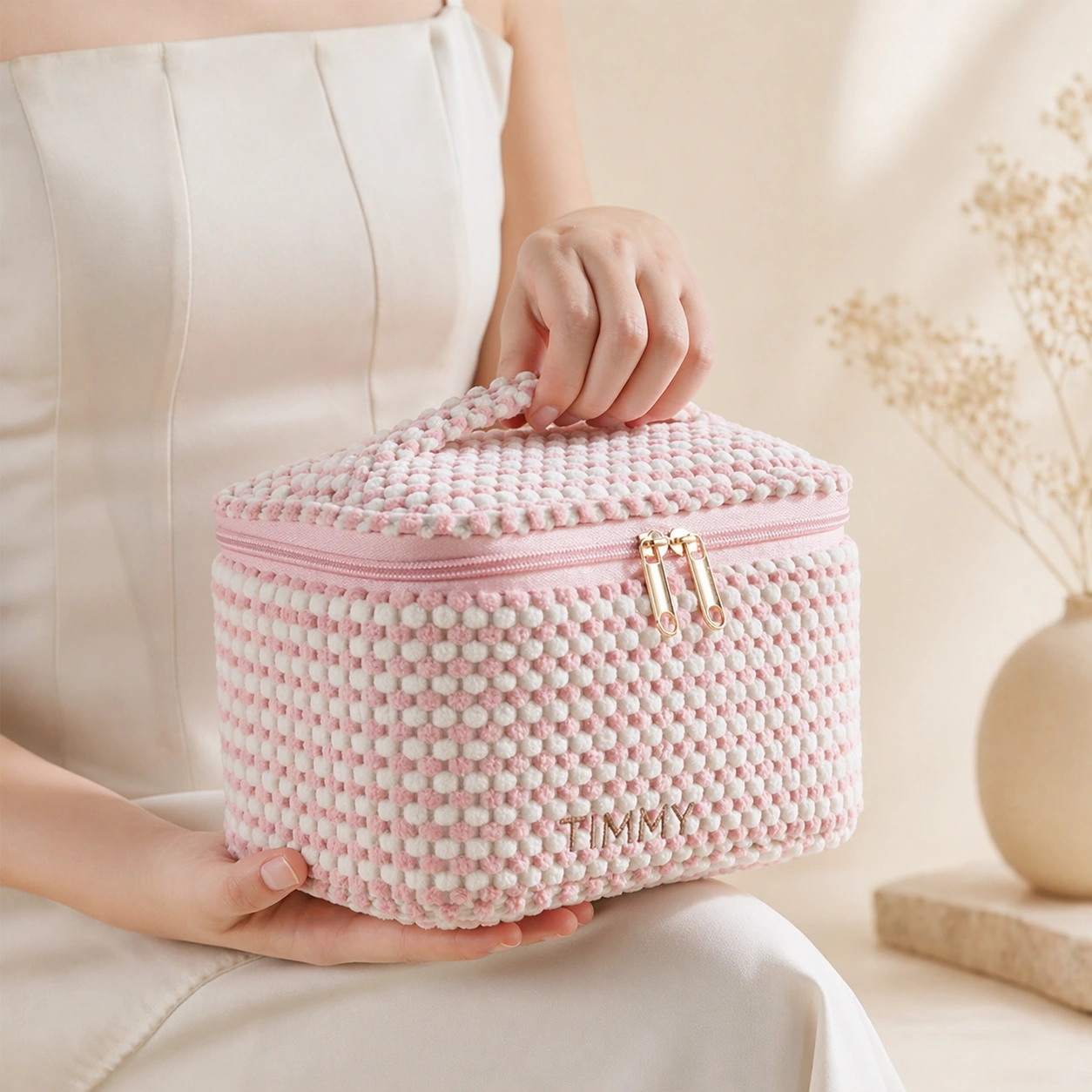 Women Square Bucket Cosmetic Bag