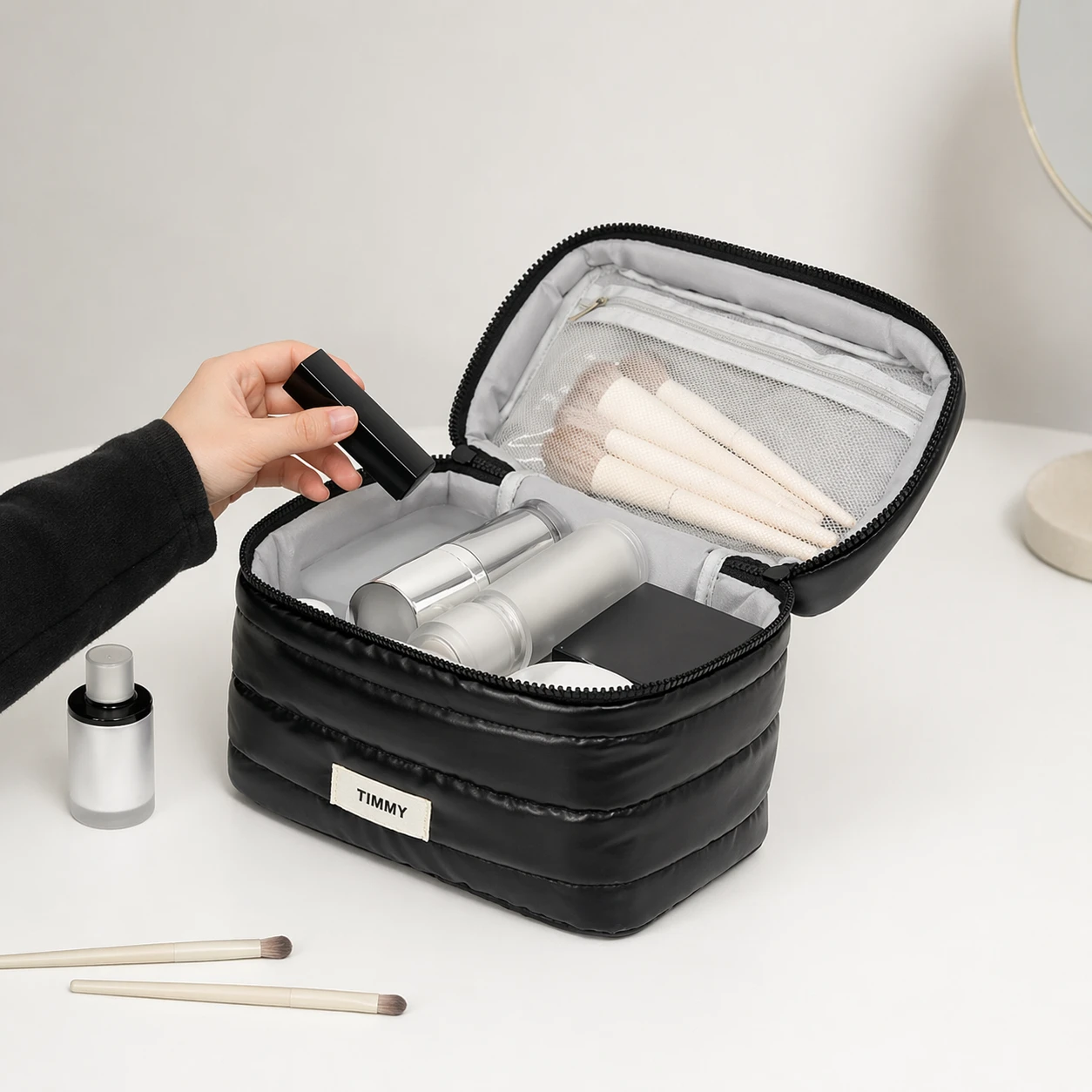 Women Starry Brilliance Puffy Cosmetic Bag