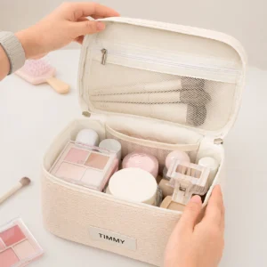 Women Woven Snow Cosmetic Bag Travel Makeup Organizer