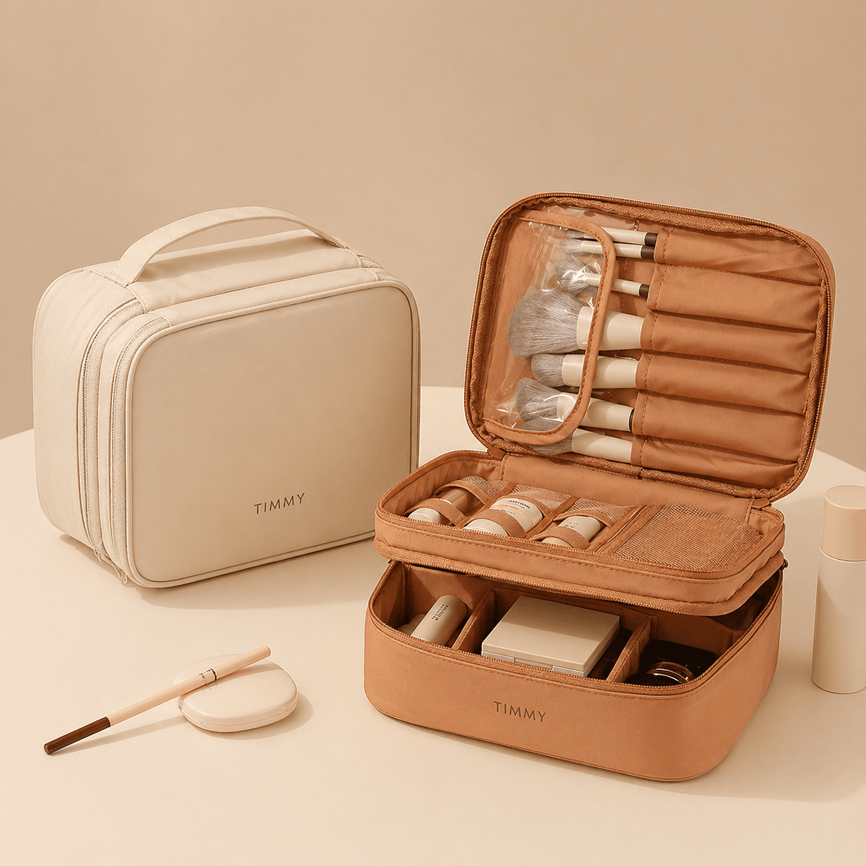 Women Oxford Cloth Cosmetic Bag Double Layer
